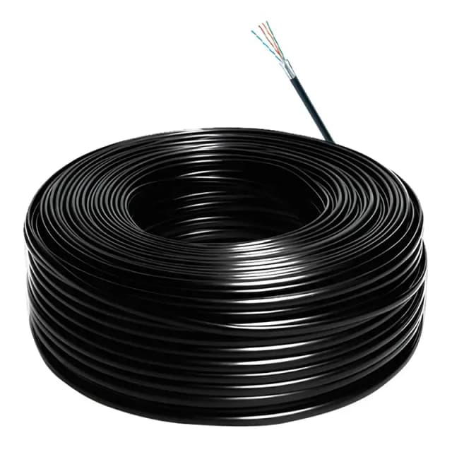 Cablu de retea exterior 20m robust Hikvision CAT5e UTP cupru 0.5mm negru DS-1LN5EO-UU/E-20