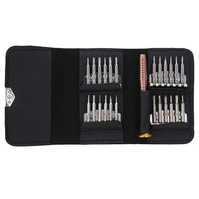 Set surubelinte de precizie 25in1 biti philips /Y /triunghiular /torx /stea si husa piele OEM0002371
