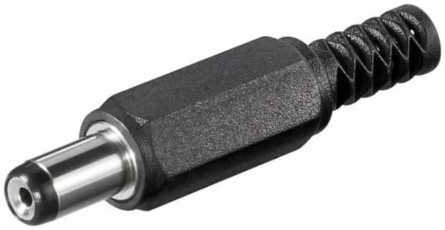 Mufa alimentare DC tata pe cablu 6.3x1.3 mm cu protectire cablu negru GBC 29.0483.00