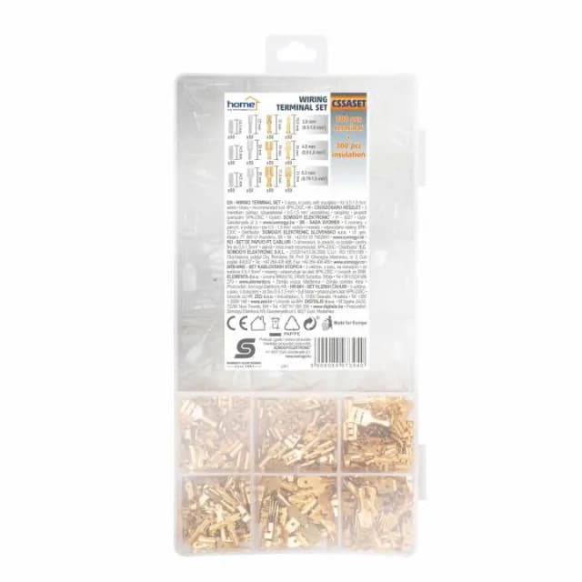 Set 300 papuci alama 2.8 /4.8 /6.3mm pentru cabluri 0.5-1.5 mm + 300 izolatiori Home CSSASET