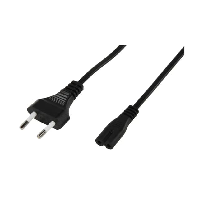 Cablu alimentare TV /Radio /Casetofon cu 2 pini 2x0.5mmp 2.5m negru Well CABLE-701-2.5-WL