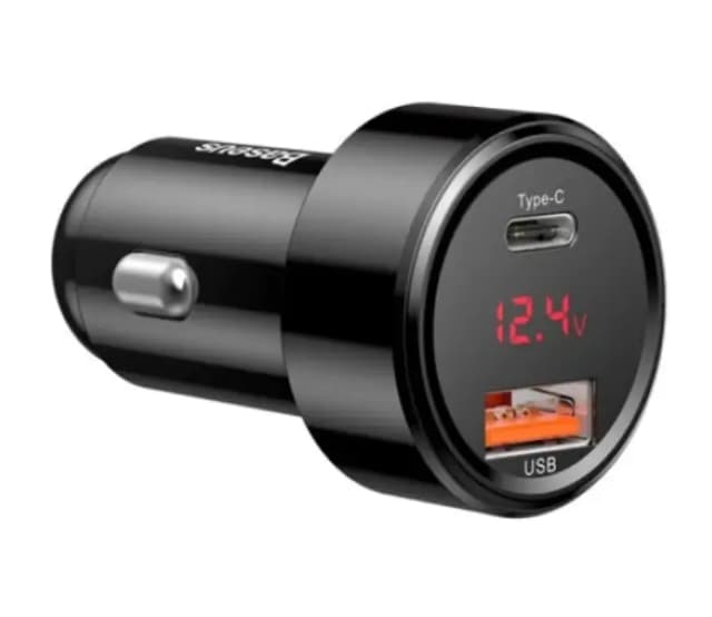 Incarcator auto Baseus CCMLC20C-01 Magic Series PPS 45W/6A 1x USB 4.5V/5A 1x USB Type-C 5V/3A - bricheta auto afisaj digital neg